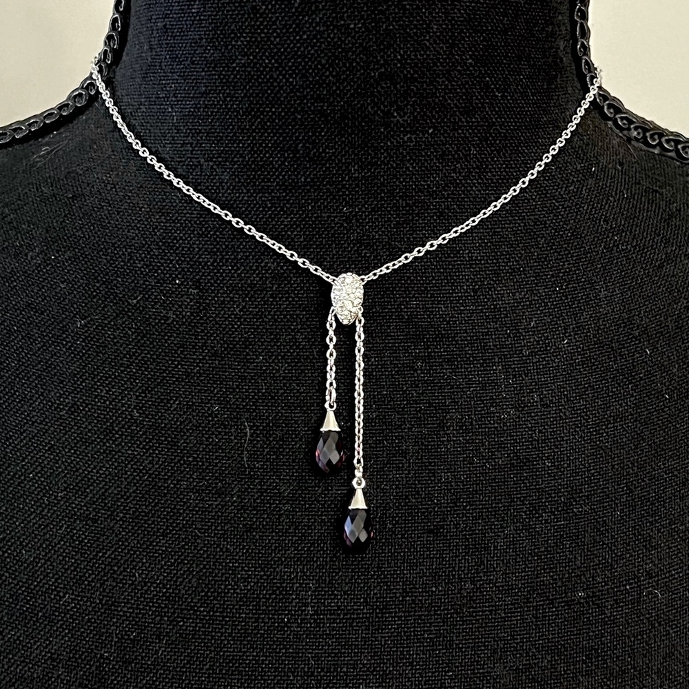 Beautiful Swarovski double drop necklace